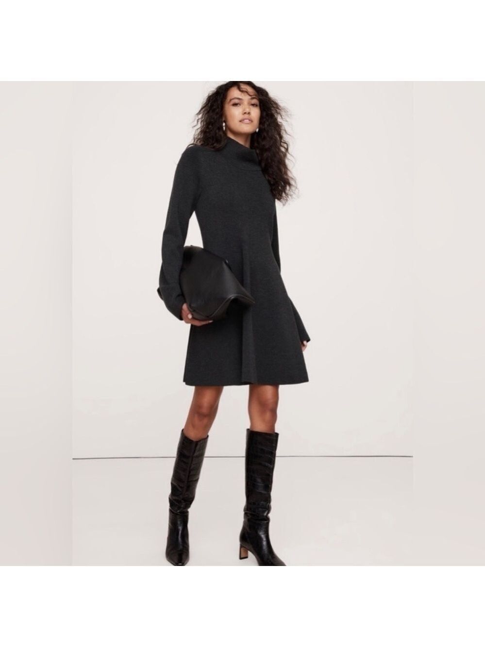 Banana Republic Quiet Luxury Old Money Merino Wool Mini Sweater Dress NWT Small